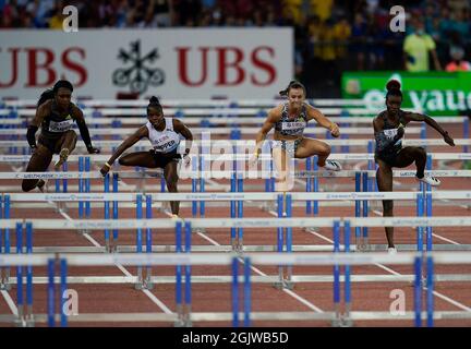 Zurigo, 09 set 2021 100m vincitore di ostacoli Tobi Amusan (NGR) visto in azione durante la Wanda Diamond League allo Stadio Litzigrund Zurigo Svizzera ON Foto Stock