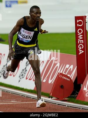 Zurigo, 09 set 2021 3000m vincitore) Benjamin Kigen visto in azione durante la Wanda Diamond League allo Stadio Litzigrund Zurigo Svizzera a Septembe Foto Stock