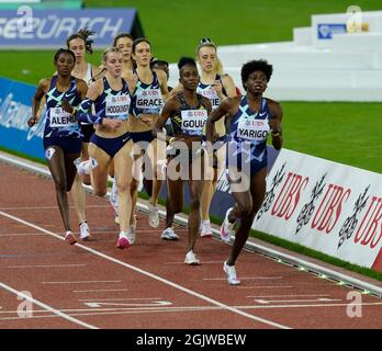 Zurigo, 09 set 2021 800m Noelie Yarigo (BEN) visto in azione durante la Wanda Diamond League allo Stadio Litzigrund Zurigo Svizzera il 09 settembre Foto Stock