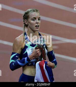 Zurigo, 09 set 2021 il vincitore di 800 m Keely Hodgkinson (GBR) è stato visto in azione durante la Wanda Diamond League allo stadio Litzigrund di Zurigo Svizzera su S. Foto Stock