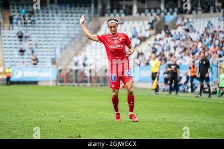 Malmoe, Svezia. 11 Settembre 2021. Jonathan Levi (10) dell'IFK Norrkoping visto durante la partita Allsvenskan tra Malmoe FF e IFK Norrkoping all'Eleda Stadion di Malmoe. (Photo Credit: Gonzales Photo/Alamy Live News Foto Stock