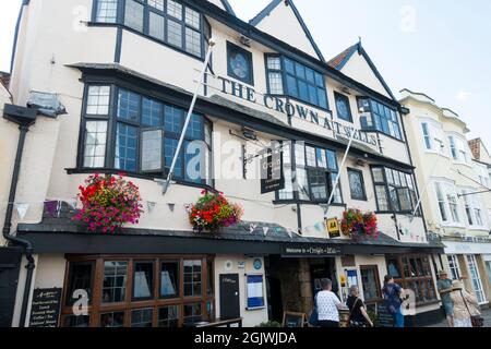 The Crown at Wells Inn, Wells, Somerset, Inghilterra, Regno Unito. Foto Stock