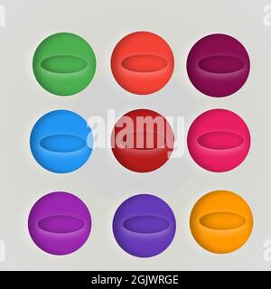 Raccolta di icone o etichette burst colorate pulsanti web impostare sfondo bianco Foto Stock