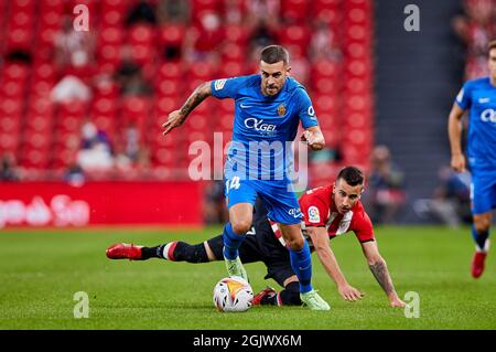 Dani Rodriguez della RCD Mallorca in azione durante la lega spagnola, la Liga Santander, partita di calcio disputata tra il Club Athletic e la RCD Mallorca allo stadio San Mames il 11 settembre 2021 a Bilbao, Spagna Foto Stock