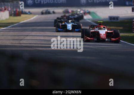 Monza, Italia. 12 settembre 2021. 02 Piastri Oscar (aus), Prema Racing, Dallara F2, in azione durante il 5° round del Campionato FIA di Formula 2 2021 dal 9 al 12 settembre 2021 sull'Autodromo Nazionale di Monza, a Monza, Italia - Foto Sebastiaan Rozendaal / Agenzia fotografica olandese / DPPI Credit: DPPI Media/Alamy Live News Foto Stock