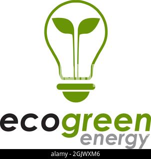 Modello di illustrazione vettoriale con icona ecologia verde Illustrazione Vettoriale