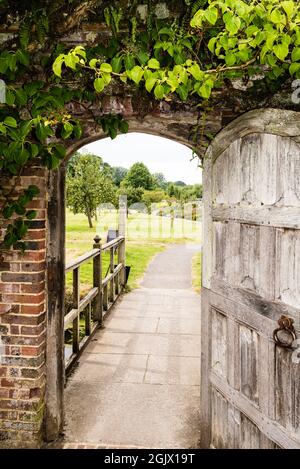 Barrington Court House e giardini nel Somerset. Foto Stock