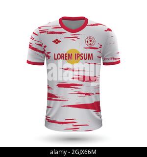 Maglia da calcio realistica Leipzig 2022, modello in maglia per la divisa da calcio. Illustrazione vettoriale Illustrazione Vettoriale