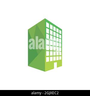 astratto edificio appartamento logo icona flat vettoriale concetto grafico semplice design elegante Illustrazione Vettoriale