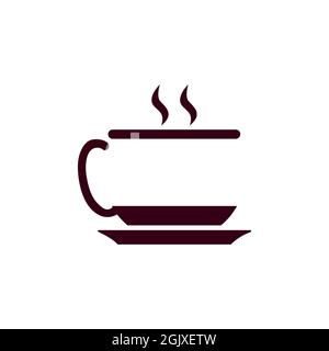 Lettera astratta C coffee Cup logo icona flat vettoriale concetto grafico semplice design elegante Illustrazione Vettoriale