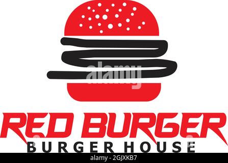 Logo Burger design icona ispirazione vettore illustrazione modello Illustrazione Vettoriale