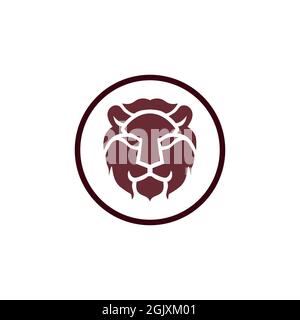 astratto testa tiger logo icona flat vettoriale concetto grafico semplice design elegante Illustrazione Vettoriale