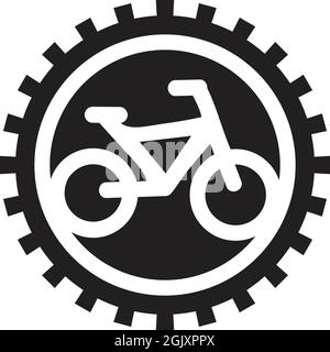 Illustrazione vettoriale di ispirazione del logo della bicicletta con modello di sfondo isolato Illustrazione Vettoriale