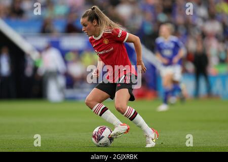 LEICESTER, REGNO UNITO 12 SETTEMBRE. Ella Toone di Manchester United durante la partita della Barclays fa Women's Super League tra Leicester City e Manchester United al King Power Stadium di Leicester domenica 12 settembre 2021. (Credit: James Holyoak | MI News) Credit: MI News & Sport /Alamy Live News Foto Stock