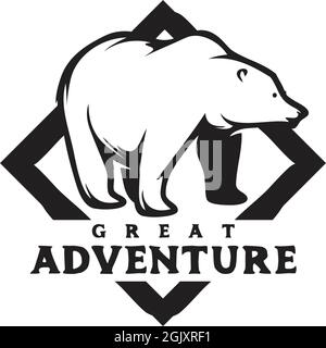 Modello di illustrazione vettoriale ispirato al logo dell'orso Illustrazione Vettoriale