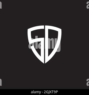 Modello di illustrazione vettoriale dell'icona iniziale del logo della lettera SD Illustrazione Vettoriale