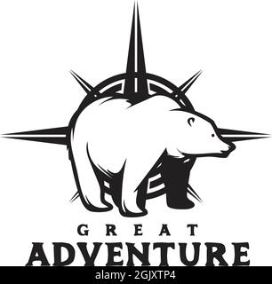 Modello di illustrazione vettoriale ispirato al logo dell'orso Illustrazione Vettoriale