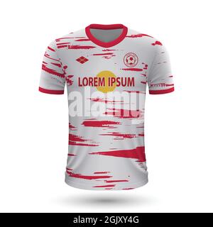 Maglia da calcio realistica Leipzig 2022, modello in maglia per la divisa da calcio. Illustrazione vettoriale Illustrazione Vettoriale