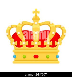 Icona della corona reale olandese, corona dei Paesi Bassi. Immagine grafica vettoriale cartoon piatto. Illustrazione Vettoriale