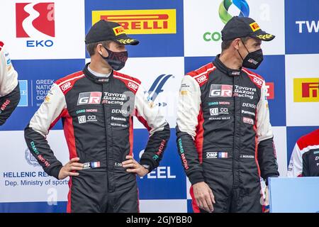 Ogier Sebastien (fra), Toyota Gazoo Racing WRT, Toyota Yaris WRC, ritratto durante il Rally di Acropoli 2021 Grecia, 9° round del FIA WRC 2021, Campionato Mondiale Rally FIA, dal 9 al 12 settembre 2021 a Lamia, Grecia Foto Stock