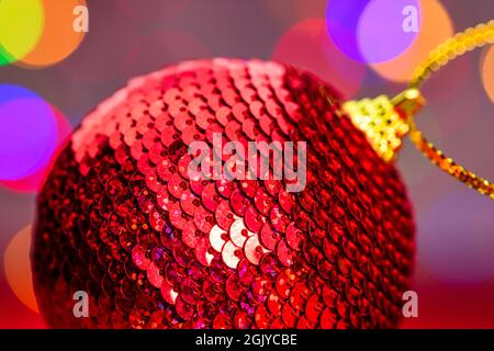 Natale concetto con decorazione e bokeh lighs sfondo Foto Stock