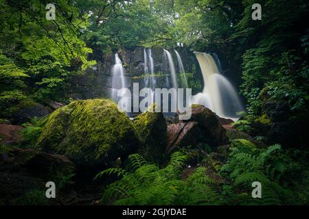 Cascate di Musdale, vicino Oban, Argyll e Bute, Scozia Foto Stock