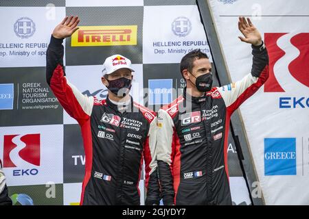 Ogier Sebastien (fra), Toyota Gazoo Racing WRT, Toyota Yaris WRC, ritratto durante il Rally di Acropoli 2021 Grecia, 9° round del FIA WRC 2021, Campionato Mondiale Rally FIA, dal 9 al 12 settembre 2021 a Lamia, Grecia Foto Stock