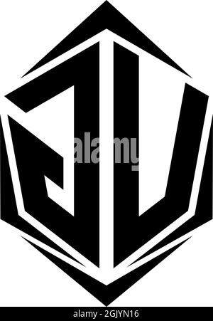 Design iniziale del logo GV con stile Shield, branding aziendale con logo. Illustrazione Vettoriale