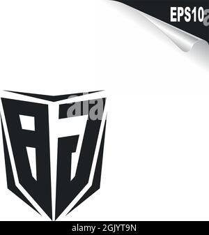 Design iniziale del logo BG con stile Shield, branding aziendale del logo. Illustrazione Vettoriale