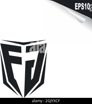 Design iniziale del logo FG con stile Shield, branding aziendale con logo. Illustrazione Vettoriale