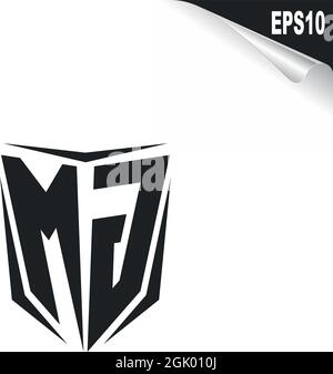 Design iniziale DEL logo MG con stile Shield, branding aziendale del logo. Illustrazione Vettoriale