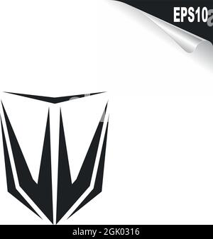 Design iniziale del logo VV con stile Shield, branding aziendale con logo. Illustrazione Vettoriale