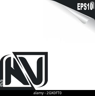 Design iniziale del logo NV con stile di forma, branding aziendale con logo. Illustrazione Vettoriale