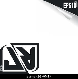 Design iniziale del logo JR con stile di forma, branding aziendale con logo. Illustrazione Vettoriale