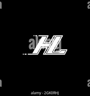 Design iniziale del logo HL con stile di forma, branding aziendale con logo. Illustrazione Vettoriale