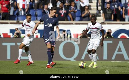 Julian Draxler del PSG durante il campionato francese Ligue 1 partita di calcio tra Paris Saint-Germain (PSG) e Clermont Foot 63 il 11 settembre 2021 allo stadio Parc des Princes di Parigi, Francia Foto Stock