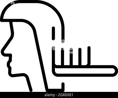 Vettore contorno icona procedura capelli. Cura della donna. Trattamento di lavaggio Illustrazione Vettoriale