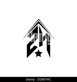 Design iniziale DEL logo ZN con stile di forma, branding aziendale con logo. Illustrazione Vettoriale