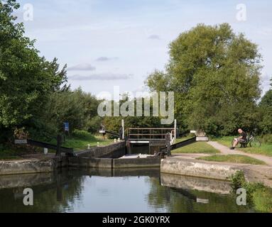 Parndon Mill Lock River Stort Harlow Essex Foto Stock