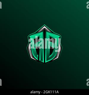 Logo AB iniziale, logo AB iniziale con stile cerchio, logo per giochi, eport, community o business. Illustrazione Vettoriale