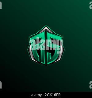 Logo RS iniziale, logo RS iniziale con stile circolare, logo per giochi, eport, community o business. Illustrazione Vettoriale