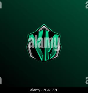 Logo YN iniziale, logo YN iniziale con stile Shield, logo per giochi, eport, community o business. Illustrazione Vettoriale