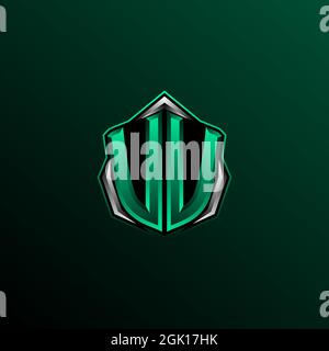 Logo VV iniziale, logo VV iniziale con stile cerchio, logo per giochi, eport, community o business. Illustrazione Vettoriale