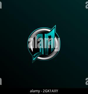 Design iniziale del logo JA, design iniziale del logo JA con stile circolare, logo per giochi, eport, community o business. Illustrazione Vettoriale