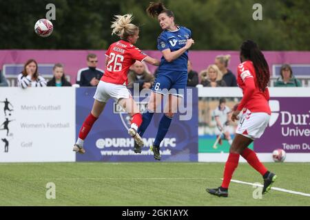 DURHAM CITY, Regno Unito 12 SETTEMBRE durante la partita del campionato delle donne fa tra il Durham Women FC e Charlton Athletic al Maiden Castle, Durham City domenica 12 settembre 2021. (Credit: Mark Fletcher | MI News) Credit: MI News & Sport /Alamy Live News Foto Stock