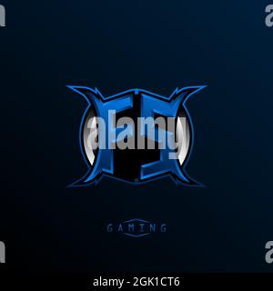 Logo FS iniziale, logo FS iniziale con stile Cool, logo per il gioco, l'eport, il gioco iniziale, la comunità o l'azienda. Illustrazione Vettoriale