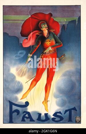 Fare clic sul poster Vintage American Illusionist - Faust Foto Stock