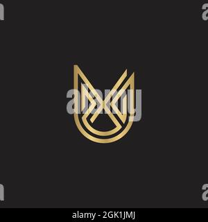 Iniziali alfabetiche logo UX, XU, X e U. Illustrazione Vettoriale