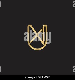 Iniziali alfabetiche logo UX, XU, X e U. Illustrazione Vettoriale
