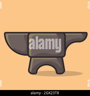 incudine fabbro isolato cartoon vettore illustrazione in stile piatto Illustrazione Vettoriale